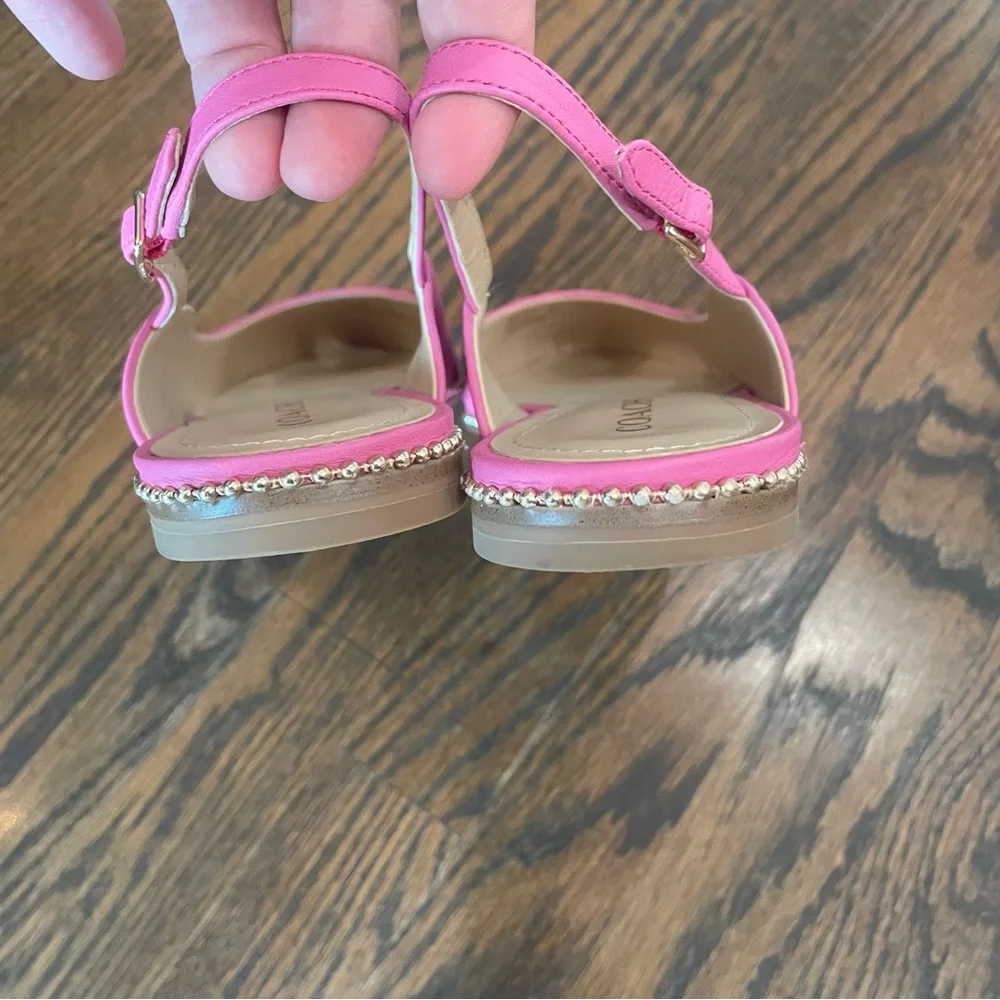 Coach Pink Leather Slingback Flats - Picture 9 of 11